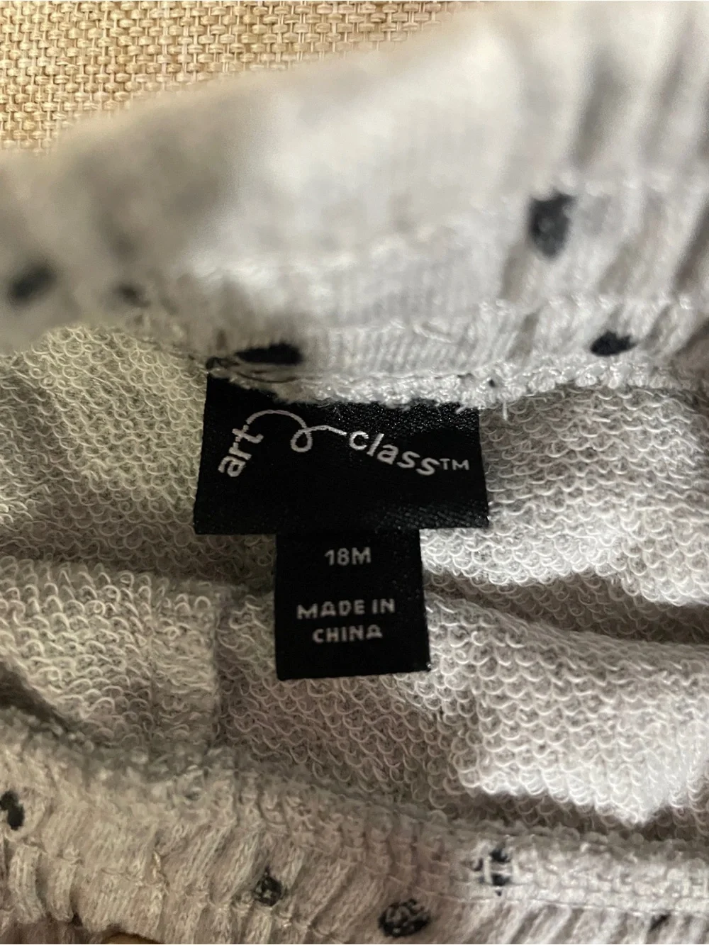 art class Grey Jogger Pants with Black Polka Dots